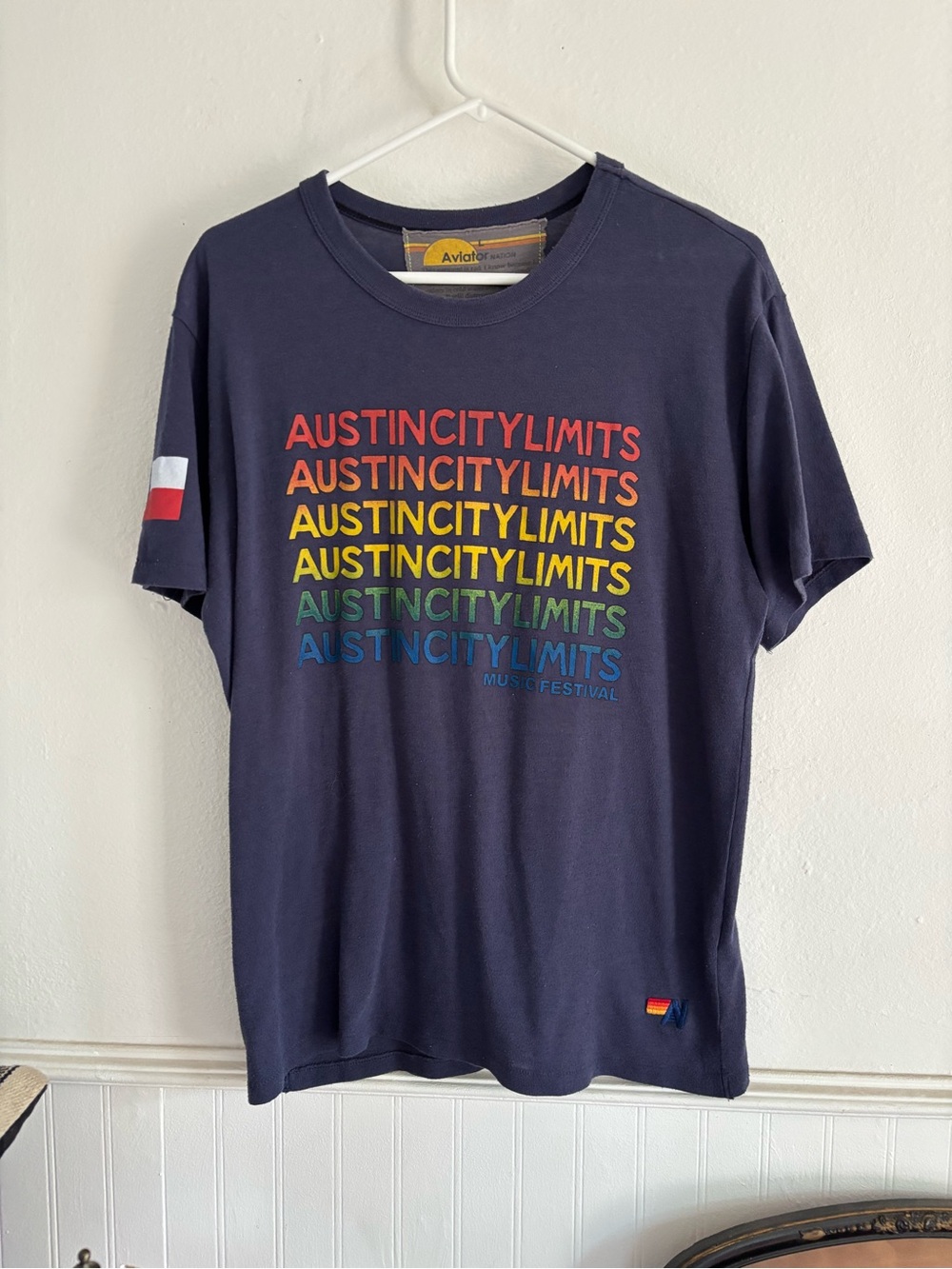 Aviator Nation Austin City Limits ACL 2017 Concert T-Shirt Navy Mens Size L